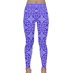 Decor Pattern Blue Curved Line Classic Yoga Leggings by Semog4