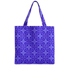 Decor Pattern Blue Curved Line Zipper Grocery Tote Bag by Semog4