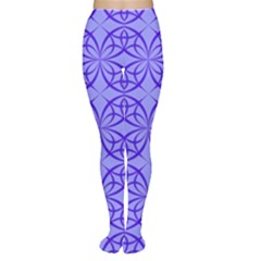 Decor Pattern Blue Curved Line Tights