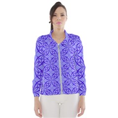 Decor Pattern Blue Curved Line Women s Windbreaker