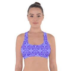 Decor Pattern Blue Curved Line Cross Back Sports Bra by Semog4