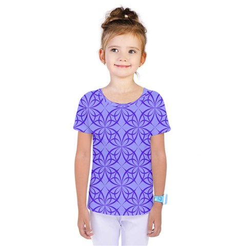 Decor Pattern Blue Curved Line Kids  One Piece Tee by Semog4