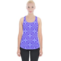 Decor Pattern Blue Curved Line Piece Up Tank Top by Semog4