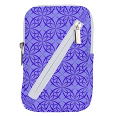 Decor Pattern Blue Curved Line Belt Pouch Bag (large) by Semog4