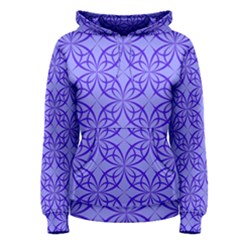 Decor Pattern Blue Curved Line Women s Pullover Hoodie