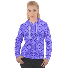 Decor Pattern Blue Curved Line Women s Overhead Hoodie by Semog4