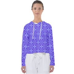 Decor Pattern Blue Curved Line Women s Slouchy Sweat