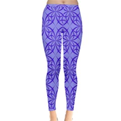 Decor Pattern Blue Curved Line Inside Out Leggings by Semog4