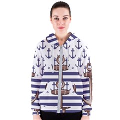 Anchor Background Design Women s Zipper Hoodie