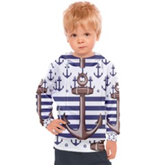 Anchor Background Design Kids  Hooded Pullover by Semog4