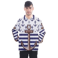 Anchor Background Design Men s Half Zip Pullover