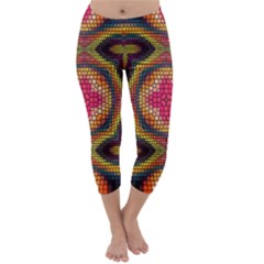 Kaleidoscope Art Pattern Ornament Capri Winter Leggings 