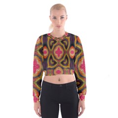 Kaleidoscope Art Pattern Ornament Cropped Sweatshirt