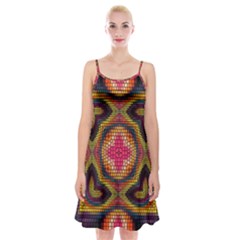 Kaleidoscope Art Pattern Ornament Spaghetti Strap Velvet Dress