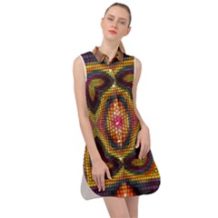 Kaleidoscope Art Pattern Ornament Sleeveless Shirt Dress by Semog4