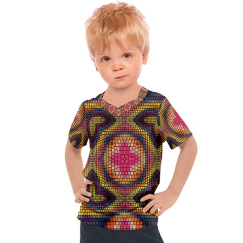 Kaleidoscope Art Pattern Ornament Kids  Sports Tee by Semog4