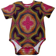 Kaleidoscope Art Pattern Ornament Baby Short Sleeve Bodysuit by Semog4