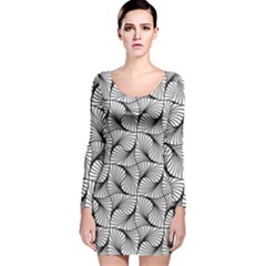 Abstract Seamless Pattern Long Sleeve Velvet Bodycon Dress