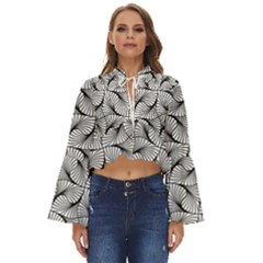 Abstract Seamless Pattern Boho Long Bell Sleeve Top