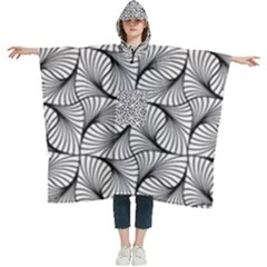 Abstract Seamless Pattern Women s Hooded Rain Ponchos