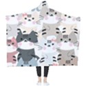 Cute Cat Couple Seamless Pattern Cartoon Wearable Blanket View2