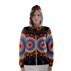 Colorful Prismatic Chromatic Women s Hooded Windbreaker