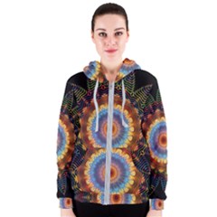 Colorful Prismatic Chromatic Women s Zipper Hoodie