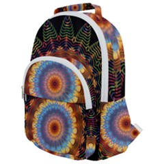 Colorful Prismatic Chromatic Rounded Multi Pocket Backpack by Semog4