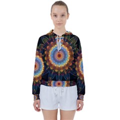 Colorful Prismatic Chromatic Women s Tie Up Sweat