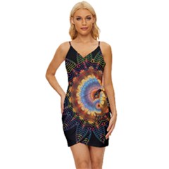 Colorful Prismatic Chromatic Wrap Tie Front Dress by Semog4