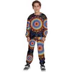 Colorful Prismatic Chromatic Kids  Sweatshirt Set