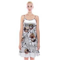 Gears Movement Machine Spaghetti Strap Velvet Dress