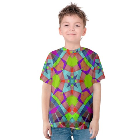 Farbenpracht Kaleidoscope Pattern Kids  Cotton Tee by Semog4