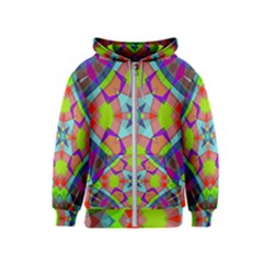 Farbenpracht Kaleidoscope Pattern Kids  Zipper Hoodie