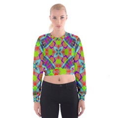 Farbenpracht Kaleidoscope Pattern Cropped Sweatshirt