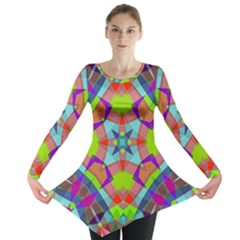 Farbenpracht Kaleidoscope Pattern Long Sleeve Tunic 