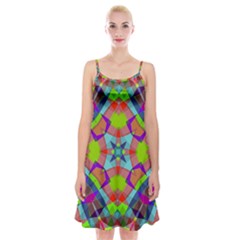 Farbenpracht Kaleidoscope Pattern Spaghetti Strap Velvet Dress