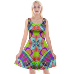 Farbenpracht Kaleidoscope Pattern Reversible Velvet Sleeveless Dress