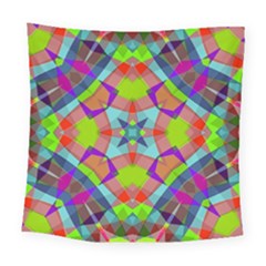 Farbenpracht Kaleidoscope Pattern Square Tapestry (large)