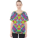 Farbenpracht Kaleidoscope Pattern V-Neck Dolman Drape Top View1