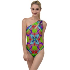 Farbenpracht Kaleidoscope Pattern To One Side Swimsuit by Semog4