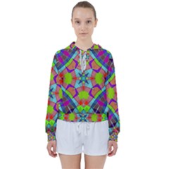 Farbenpracht Kaleidoscope Pattern Women s Tie Up Sweat