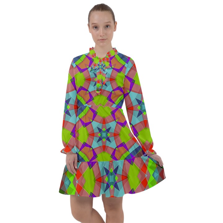 Farbenpracht Kaleidoscope Pattern All Frills Chiffon Dress