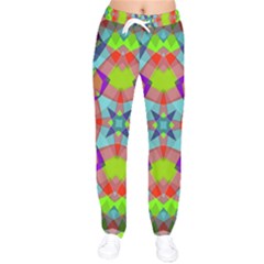 Farbenpracht Kaleidoscope Pattern Women Velvet Drawstring Pants