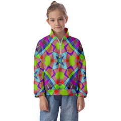 Farbenpracht Kaleidoscope Pattern Kids  Half Zip Hoodie