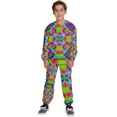 Farbenpracht Kaleidoscope Pattern Kids  Sweatshirt Set