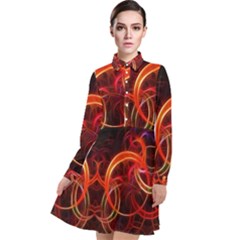 Background Fractal Abstract Long Sleeve Chiffon Shirt Dress by Semog4