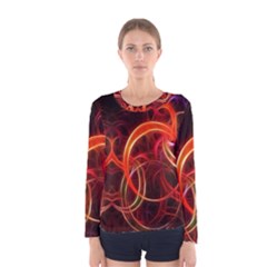 Background Fractal Abstract Women s Long Sleeve Tee