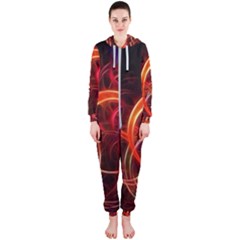 Background Fractal Abstract Hooded Jumpsuit (ladies)