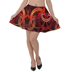 Background Fractal Abstract Velvet Skater Skirt